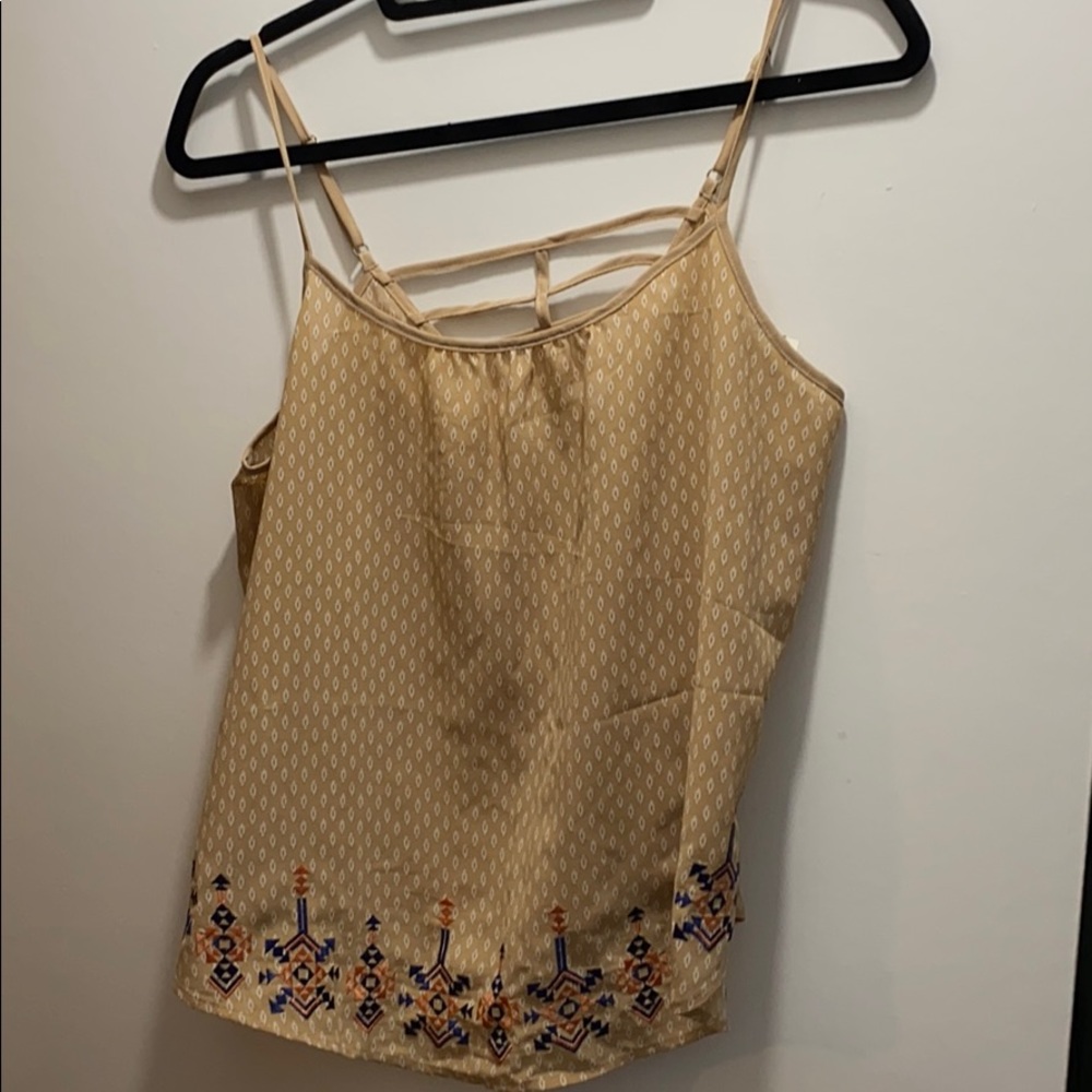 ⭐️ NWT ⭐️ Blu Pepper Aztec Print Tan Tank - L